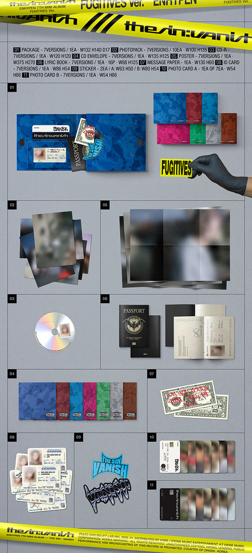ENHYPEN THE SIN VANISH FUGITIVES Ver. details
